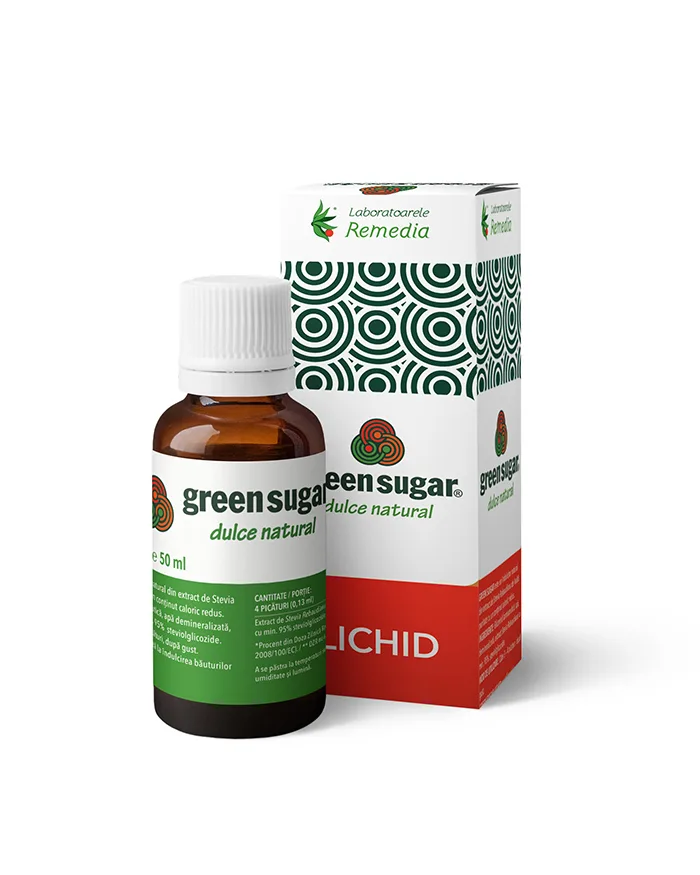 Indulcitor lichid Green Sugar, 50ml, Laboratoarele Remedia — preț și oferte