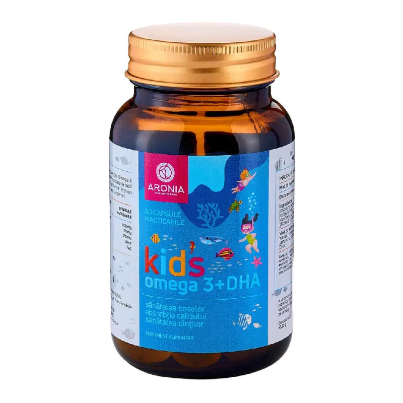 Kids Omega 3 + DHA, 60 capsule, Aronia Charlottenburg — preț și oferte