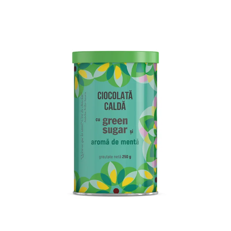 Ciocolata calda cu green sugar si aroma de menta, 250g, Laboratoarele Remedia — preț și oferte