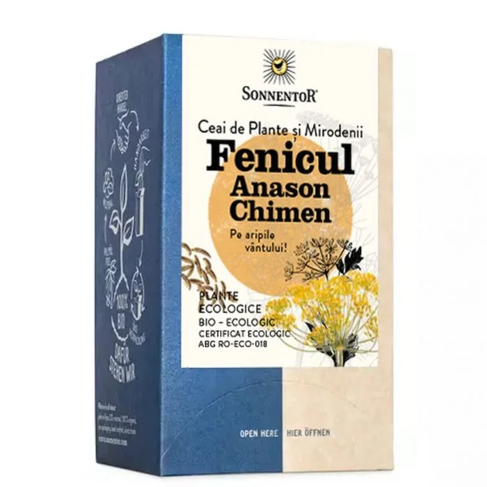 Ceai Bio Fenicul-Anason-Chimen, 18 plicuri, Sonnentor — preț și oferte