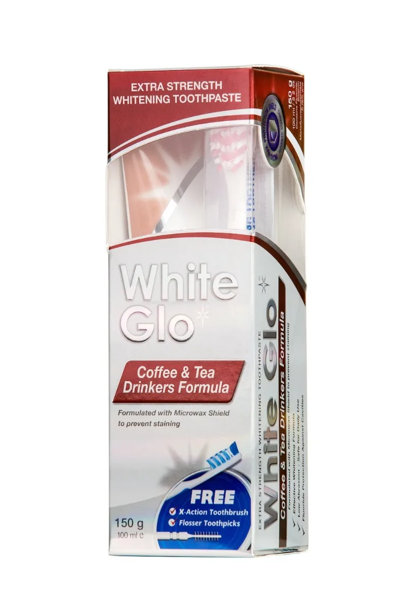 Pasta de dinti cu periuta Coffee And Tea, 100ml, White Glo — preț și oferte