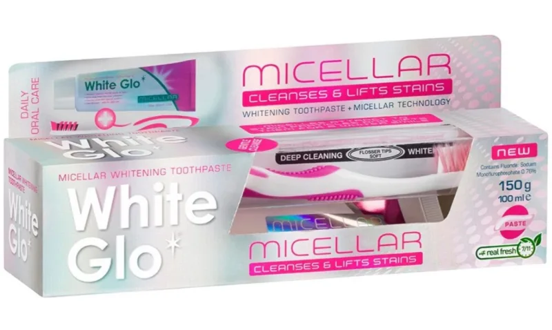 Pasta de dinti cu periuta Micellar, 100ml, White Glo — preț și oferte