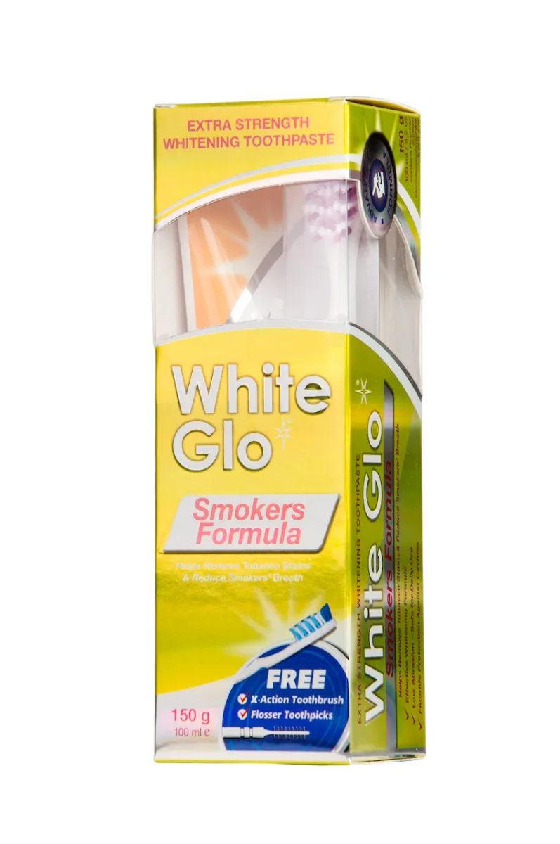 Pasta de dinti cu periuta Smokers Formula, 100ml, White Glo — preț și oferte