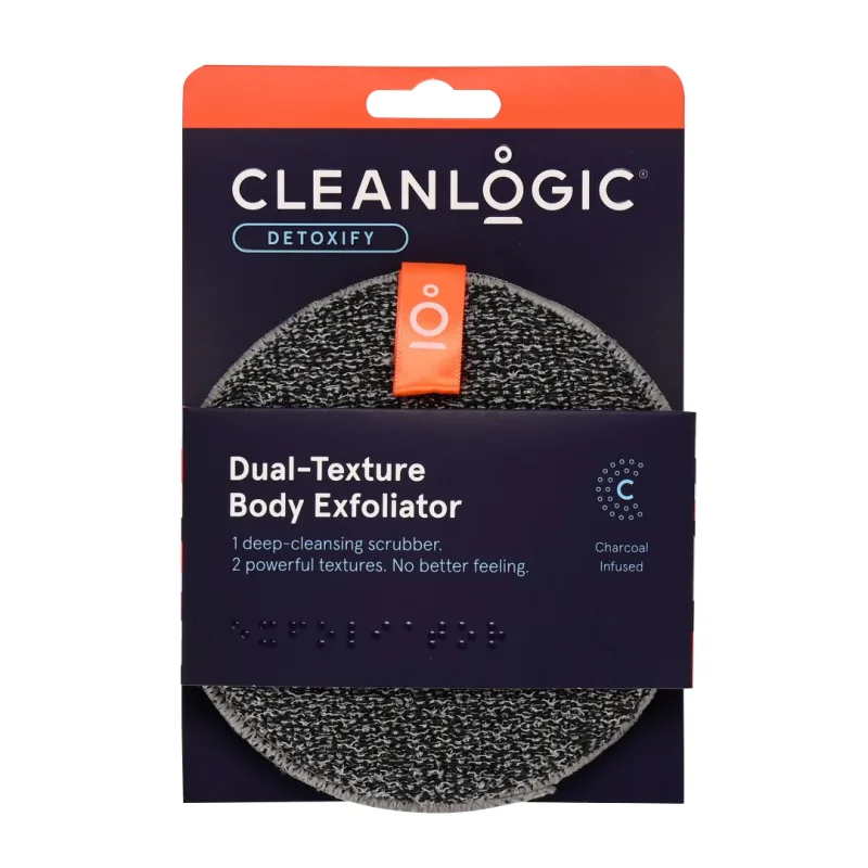 Burete exfoliant pentru piele sensibila cu doua texturi Detoxify, 1 bucata, Cleanlogic — preț și oferte