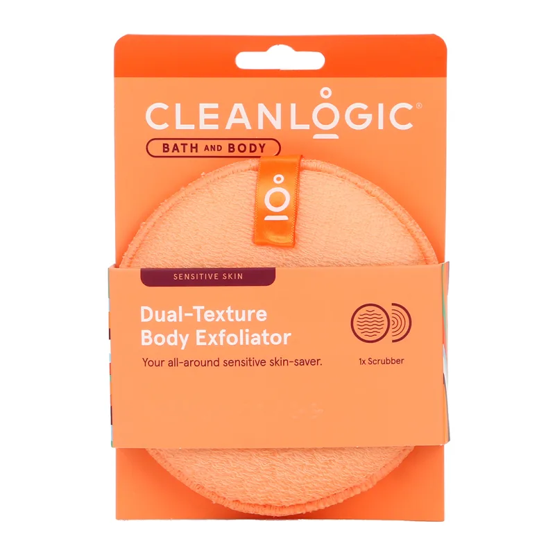 Burete exfoliant pentru piele sensibila cu doua texturi Bath & Body, 1 bucata, Cleanlogic — preț și oferte