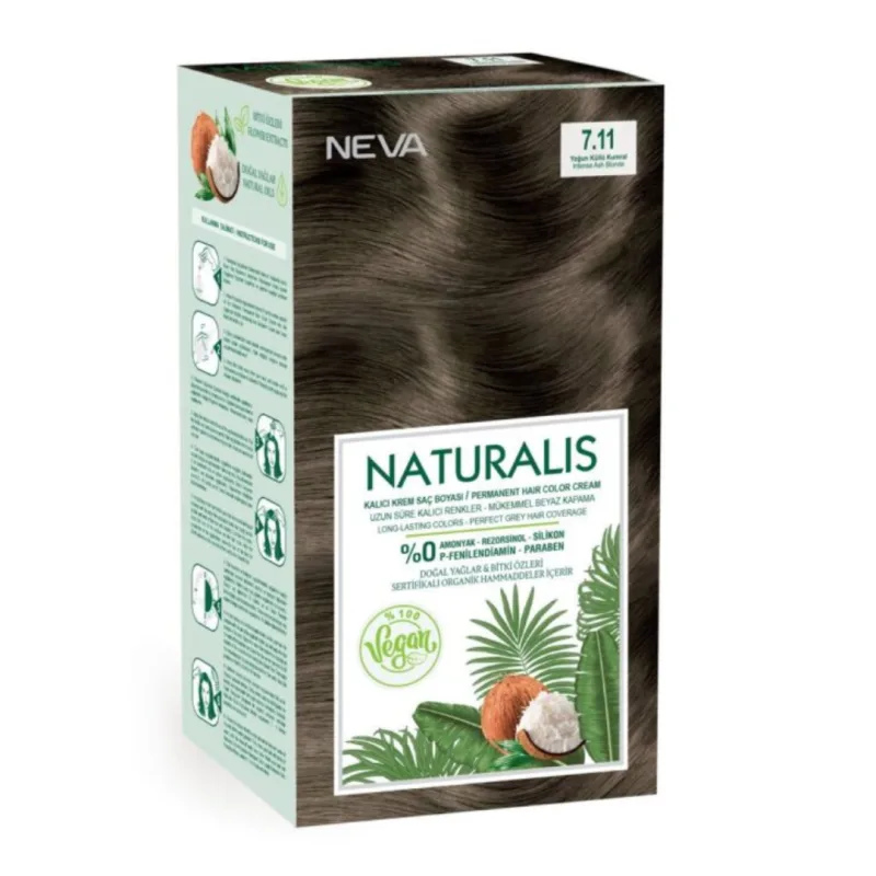 Vopsea de par Blond cenusiu, 7.11 Naturalis, 150ml, Neva — preț și oferte