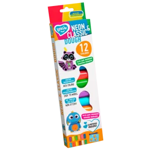 Set plastilina Lovin Neon&Classic Dough, 12 x15g, Oktoclay