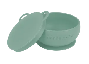 Bol cu ventuza si capac 100% Pemium Silicone River Green, 1 bucata, Minikoioi
