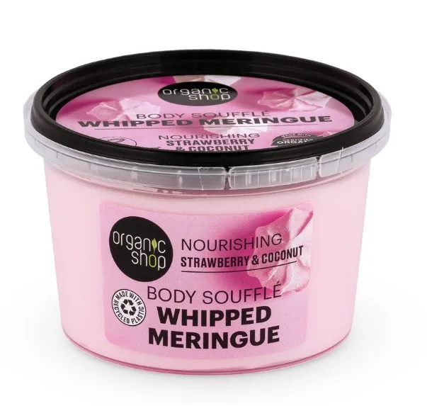 Souffle de corp cu capsuni si cocos Whipped Meringue, 250ml, Organic Shop — preț și oferte