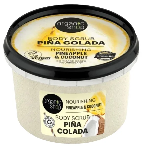 Scrub nutritiv pentru corp cu ananas si cocos Pina Colada, 250g, Organic Shop — preț și oferte