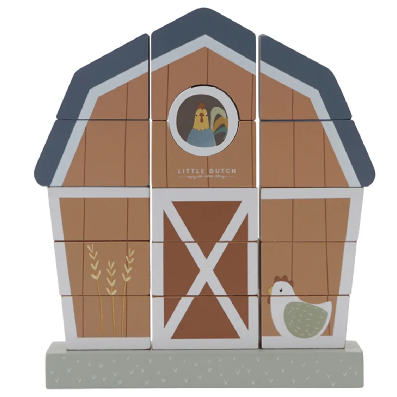 Jucarie din lemn pentru stivuire - hambar Little Farm, 1 bucata, Little Dutch — preț și oferte