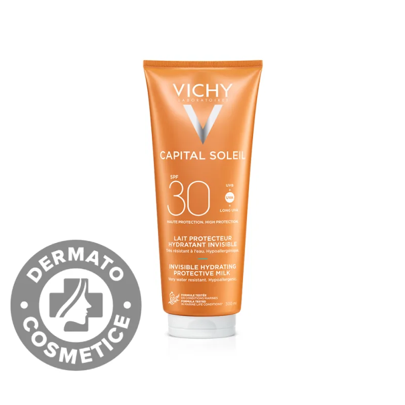 Lapte hidratant pentru protectie solara SPF 30 pentru fata si corp Capital Soleil, 300ml, Vichy — preț și oferte