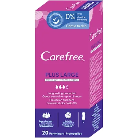 Absorbante zilnice Plus Large, 20 bucati, Carefree — preț și oferte