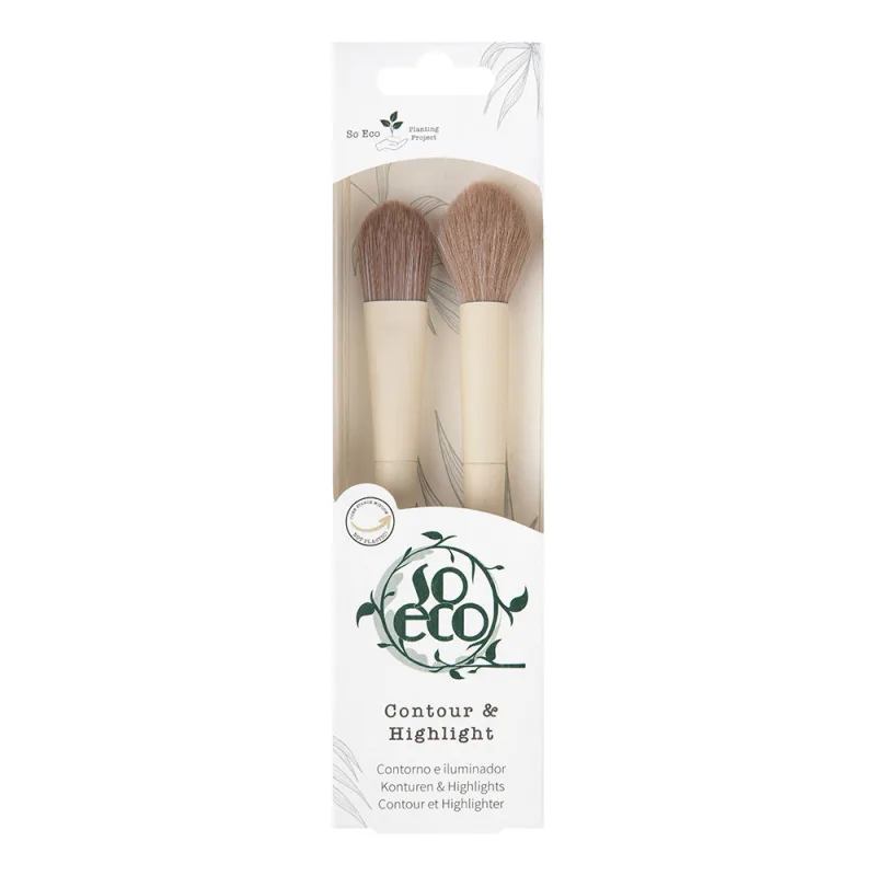 Set 2 pensule ecologice pentru Contour & Highlight, 1 bucata, So Eco — preț și oferte