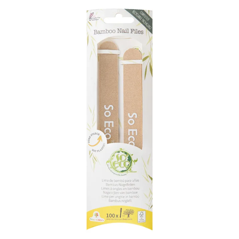 Set 2 pile ecologice de bambus pentru unghii, 1 bucata, So Eco — preț și oferte