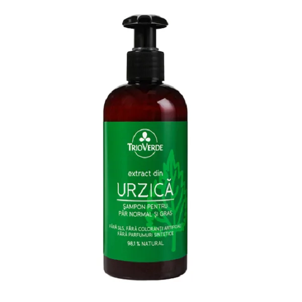 Sampon pentru par normal si gras cu extract de urzica, 250ml, Trio Verde — preț și oferte