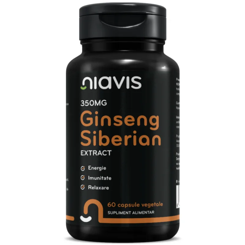 Gingseng Siberian Extract 350mg, 60 capsule, Niavis — preț și oferte