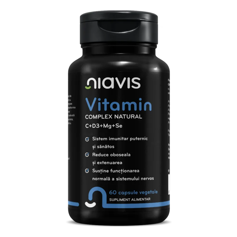 Complex natural Vitamin C + D3 + MG + SE, 60 capsule, Niavis — preț și oferte