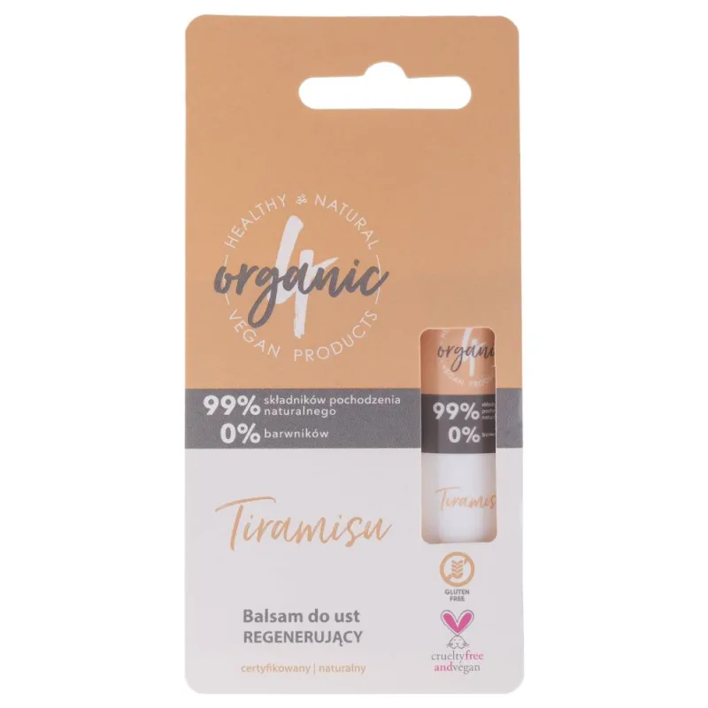 Balsam de buze regenerant Tiramisu, 5g, 4Organic — preț și oferte