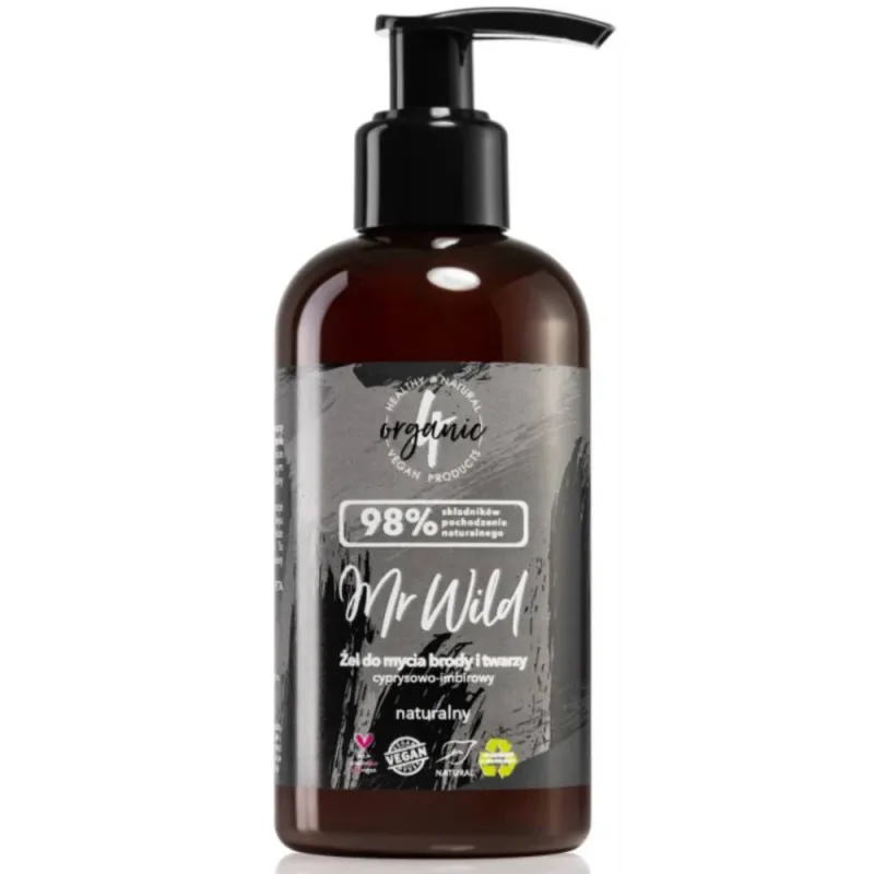 Gel de spalare pentru fata si barba Mr.Wild, 200ml, 4Organic — preț și oferte