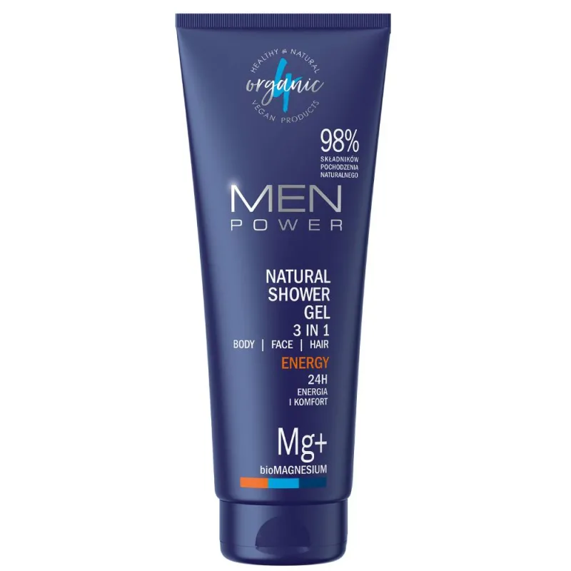 Gel de dus 3 in 1 Energy Men Power, 250ml, 4Organic — preț și oferte