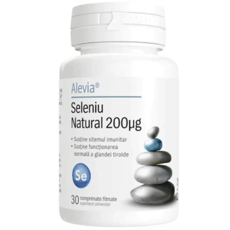 Seleniu natural 200mg, 30 comprimate filmate, Alevia — preț și oferte