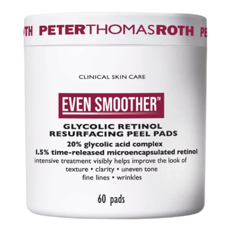 Dischete peeling Even Smoother Glycolic Retinol Resurfacing Peel Pads, 60 bucati, Peter Thomas Roth — preț și oferte