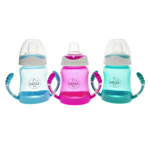 Cana anticurgere cu manere si cioc silicon 6+, 210ml, Minut
