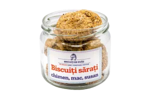 Biscuiti de ovaz sarati cu chimen mac susan, 145g, Ohvaz
