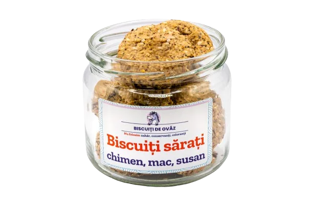 Biscuiti de ovaz sarati cu chimen mac susan, 145g, Ohvaz — preț și oferte