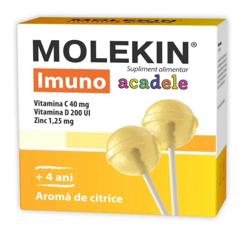 Molekin Imuno pentru +4 ani, 12 acadele cu aroma de citrice, Zdrovit — preț și oferte