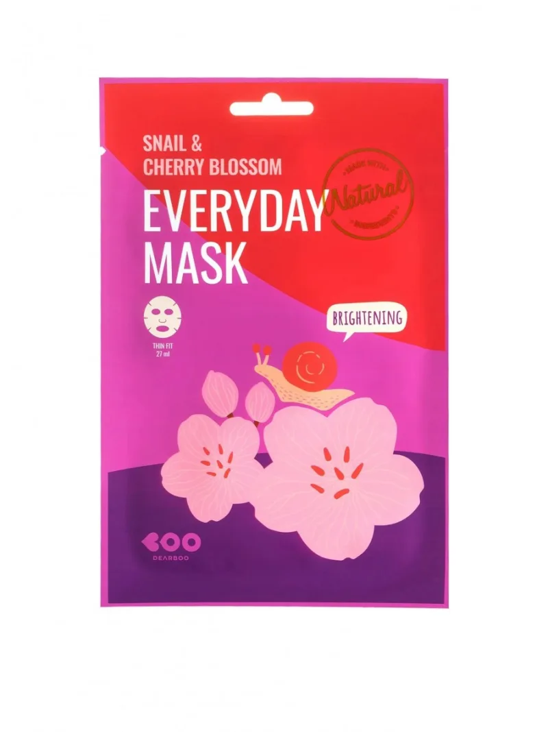 Masca fata iluminanta cu extract de melc si flori de cires Everyday, 27g, Dearboo — preț și oferte