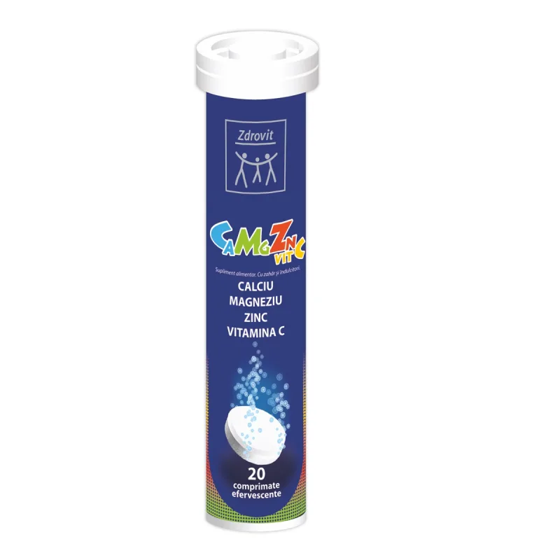 Ca Mg Zn + Vitamina C, 20 comprimate efervescente, Zdrovit — preț și oferte