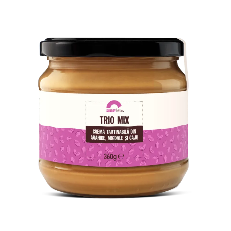 Crema de arahide migdale si caju Trio Mix, 360g, Sunday Bites — preț și oferte