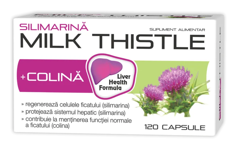 Silimarina Milk Thistle + Colina, 120 capsule, Zdrovit — preț și oferte