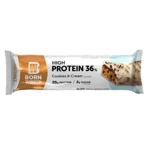 Baton proteic cu biscuiti si crema Deluxe, 55g, Born Winner