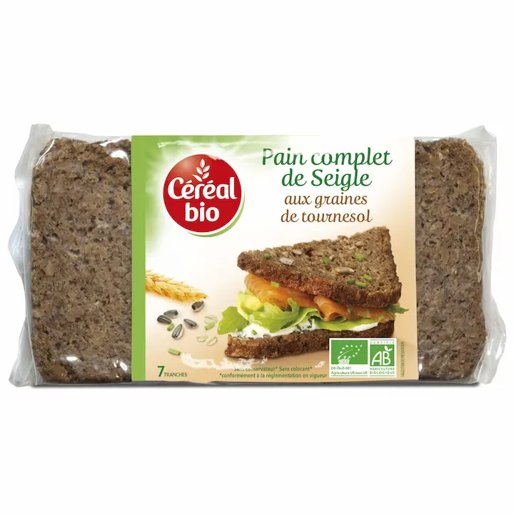 Paine integrala de secara si floarea soarelui bio, 500g, Cereal Bio — preț și oferte