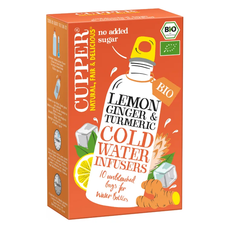 Infuzie rece eco din ghimbir si turmeric, 10 plicuri, Cupper — preț și oferte