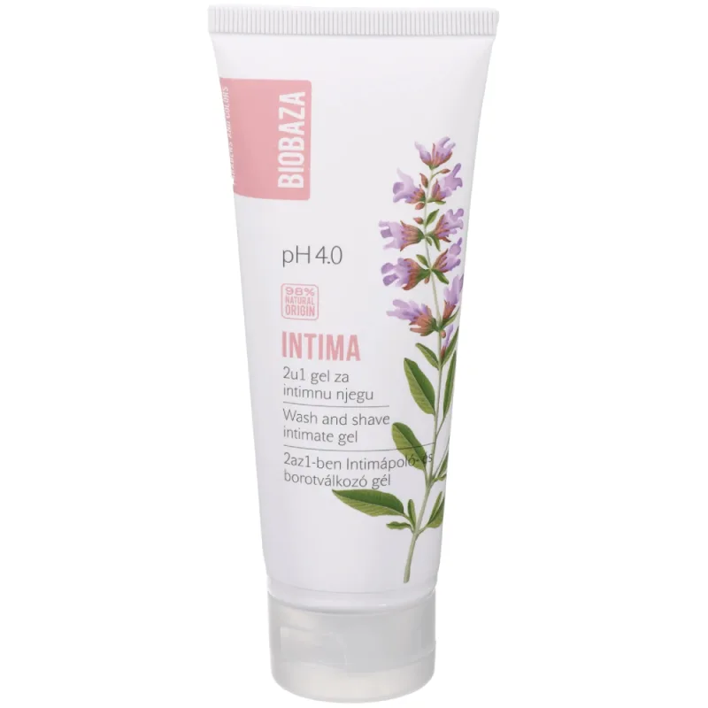 Gel intim natural 2in1 pentru curatarea si epilarea zonei intime cu pH 4.0, 100ml, Biobaza — preț și oferte