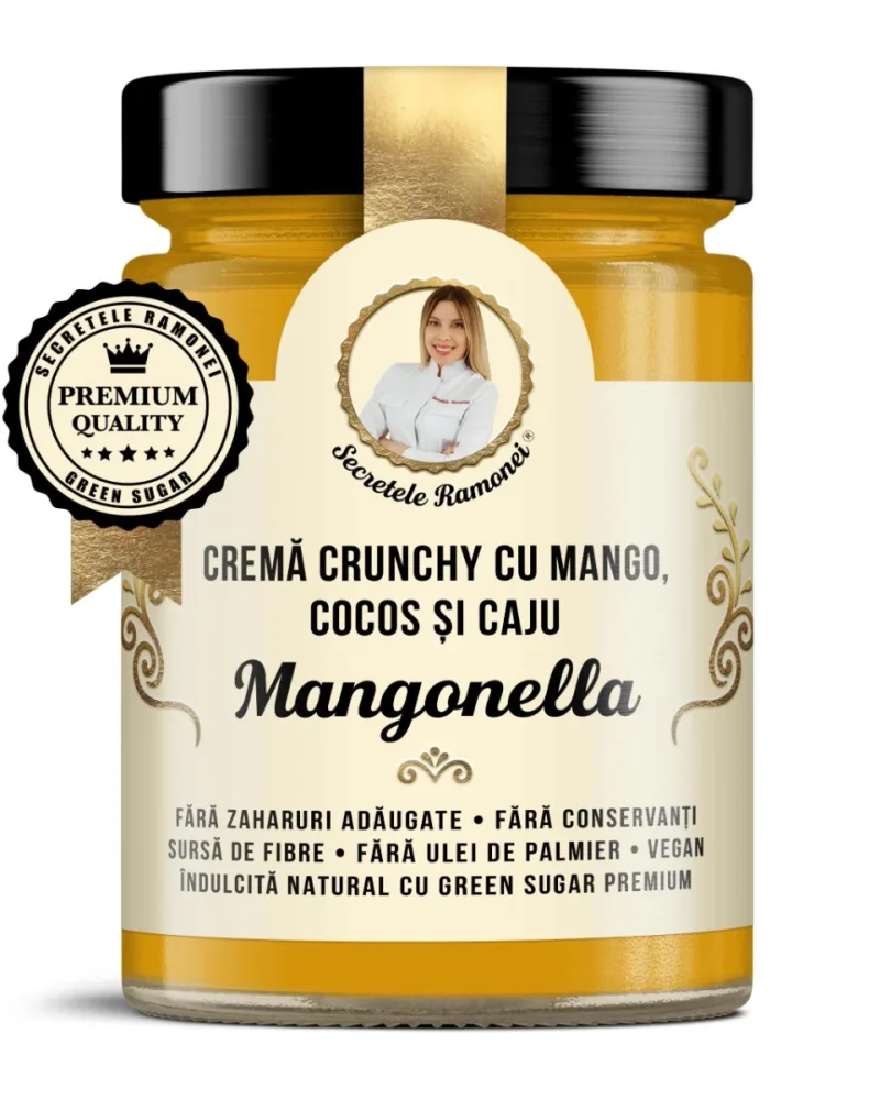 Crema tartinabila de mango cu cocos si caju Mangonella Secretele Ramonei, 350g, Laboratoarele Remedia — preț și oferte