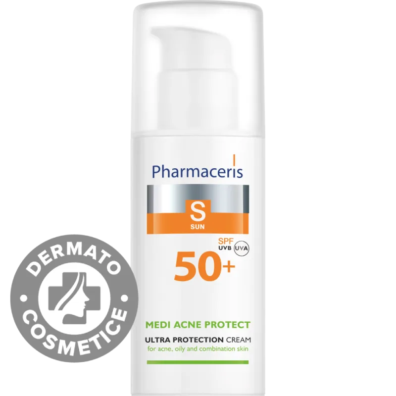 Crema de fata Medi Acne Protect SPF50+ S, 50ml, Pharmaceris — preț și oferte