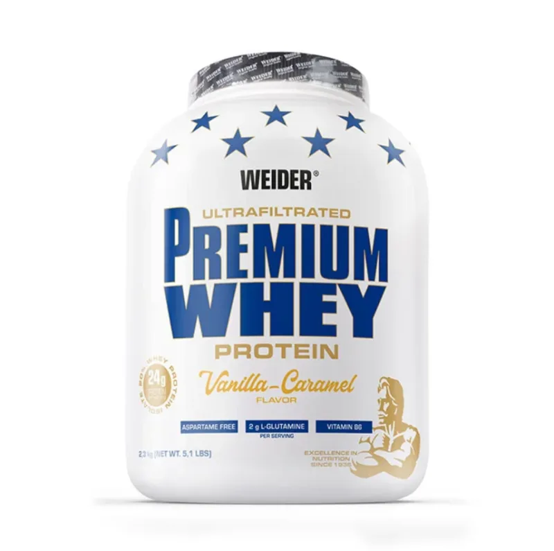 Pudra proteica cu aroma de Vanilla-Caramel Premium Whey, 2.3kg, Weider — preț și oferte