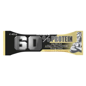 Baton proteic cu aroma de Vanilla-Caramel 60% Protein Bar, 45g, Weider