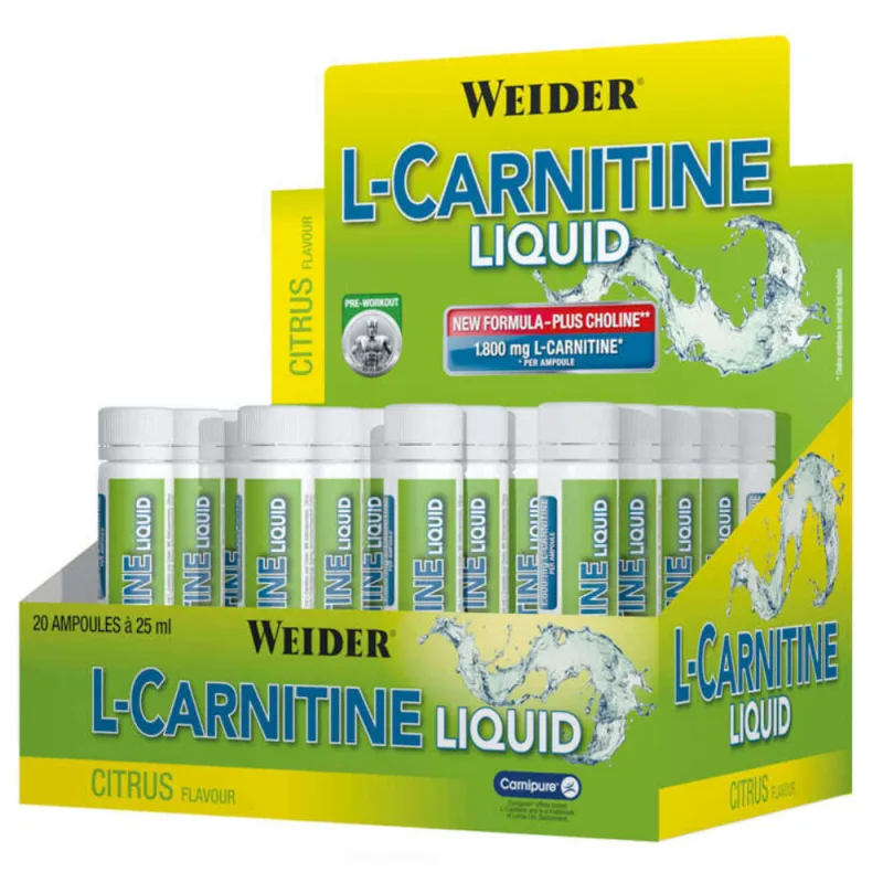 L-Carnitina lichida cu aroma citrus, 20x25ml, Weider — preț și oferte