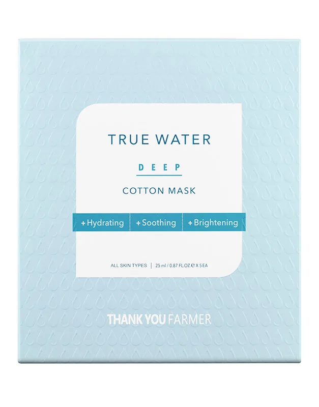 Masca de fata din bumbac True Water Deep, 25ml, Thank You Farmer — preț și oferte