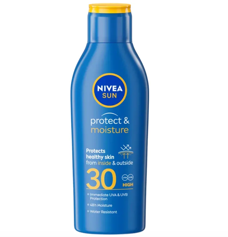 Lotiune de corp pentru protectie solara cu SPF 30 Protect & Moisture, 200ml, Nivea — preț și oferte