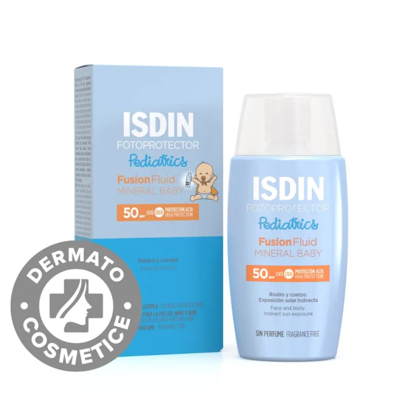 Fluid mineral fotoprotector pentru copii SPF50, 50ml, Isdin Isdinceutics De — preț și oferte