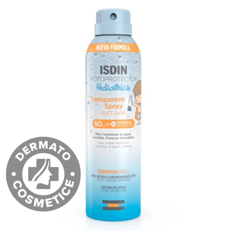 Spray transparent Wet Skin pentru copii Pediatrics SPF50, 250ml, Isdin Isdinceutics De — preț și oferte