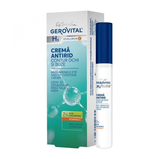 Crema antirid contur ochi si buze concentratie 2% H3 Hyaluron C, 15ml, Gerovital — preț și oferte