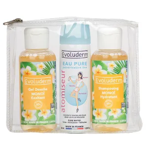 Set Gel de dus 100ml + Spray apa pura 50ml + Sampon 100ml, Evoluderm